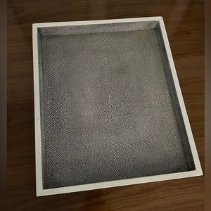 Crate and Barrel Faux Shagreen Tray